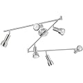 Trio-Leuchten 827510607 LED-Schiene inklusiv 6x E14/R50 LED, je 1.5 W, mit zwei Gelenken, Nickel matt