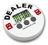 Trademark Poker Dealer Button with Built In Digital Timer (White)