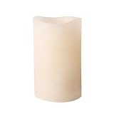 Enjoy Lighting 371710 Ivory Smooth Vanilla Scented Wax LED Pillar Candle, 4-Inch by 8-Inch