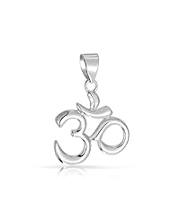 Bling Jewelry Om Aum Symbol Cut Out 925 Sterling Silver Yoga Pendant