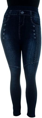 Women's Plus Size Denim Jean Look Seamless Jeggings