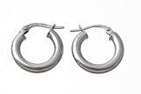 Image of 9ct White Gold UER 015W Ladies Hoop Earrings
