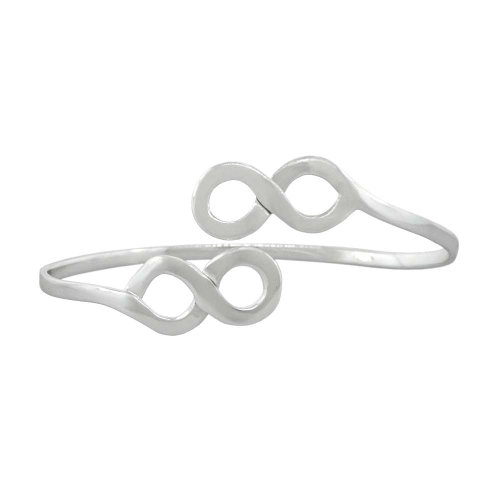 Sterling Silver Double Infinity Bypass Cuff Bracelet