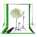 Studiofx Photography Video Studio Triple Lighting Light Kit / (3) 10' X 10' Ft Muslins Backdrop (Black White Green) / Background Stand / 2 White Umbrellas 33" / 1 Mini Stand