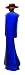 Kosta Boda Catwalk Man in Trenchcoat Blue Figurine