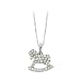 Sterling Silver Cubic Zirconia Rocking Horse Pendant with Chain