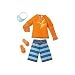 Ken Clothes - Orange Top, Strip Shorts, Orange Shoes