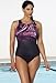 Aquabelle Women's Black Plum High-Neck Swimsuit