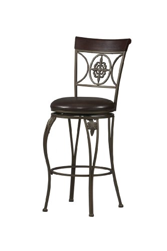 Linon Fleur De Lis 24 Counter Stool - Antique Gold
