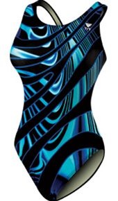 TYR Women's Thor Maxback, Black/Blue, 30 -Inch