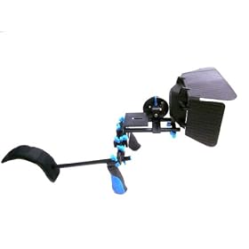 Sunwin DSLR/VCR Follow Focus + Shoulder Mount Rig + Matte Box For Canon 5D2 60D 90D 7D