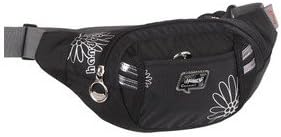 Handry A7843 Women's Outdoor Flowers Multifunction Waterproof Travel Cycling Leisure Nylon Waist Pack (Black)