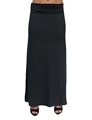 Apparel: Gorgeous Womens Rayon Span Full Length MAXI SKIRT: Slate (SMALL)
