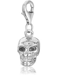 Sterling Silver clip-on skull charm
