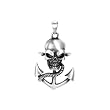 Skull Design Anchor Pendant - Pewter - 1.5'' Height Skull Design Anchor Pendant - Pewter - 1.5'' Height