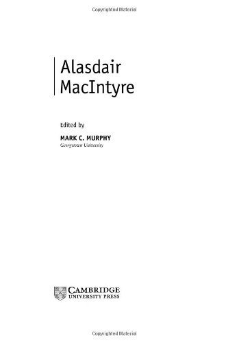 Alasdair MacIntyre (Contemporary Philosophy in Focus) by Cambridge University Press (2003-06-30)