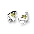 Lemon Quartz and Diamond Sterling Silver Earrings