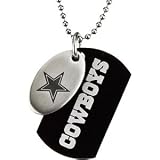 Stainless Steel Dallas Cowboys Team Name and Logo Dog Tag Necklace - 27''