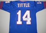 YA Tittle Autographed/Hand Signed New York Giants Throwback Jersey HOF