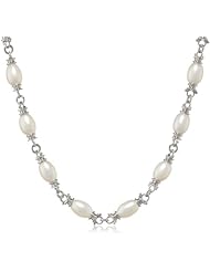 Honora "Black & White" Freshwater Cultured Pearl Link Necklace Toggle, 17.5"