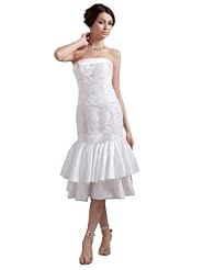 Tea Length Mermaid Taffeta Lace  Dress
