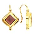 14K Yellow Gold Cabochon Mozambique Garnet Earrings