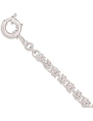 CleverSilvers 7 Inch Byzantine Bracelet With Large Spring Ring Clasp