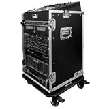 10U Slant /14U Vertical Rack Case w/Wheels