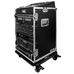 10U Slant 14U Vertical Rack Case w Wheels