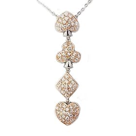 Sterling Silver CZ Necklaces – Poker – Chain: 17″/ Height: 57mm