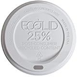 Eco-Products - EcoLid 25% Recycled Content White Hot Cup Lid - Fits 10-20oz Hot Cups - EP-HL16-WR (10 Packs of 100)