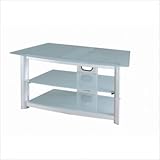 LSI Furniture Chrome 3-Tiered TV Stand with Frosted Glass Shelves