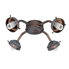 Hunter H22673 4-Light Weathered Brick Light Fitter