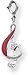 Jewelry : Enameled Treble Clef Charm, Sterling Silver