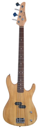NATURAL Electric Bass Guitar & DirectlyCheap(TM) Translucent Blue Medium Guitar Pick