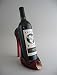 High heel wine bottle holder-red with black lace Wild Eye Designs