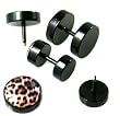 Fake Piercing Ear Plugs with Cheetah Design - Sizes: Big Sold as a Pair Fake Piercing Ear Plugs with Cheetah Design - Sizes: Big Sold as a Pair