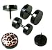 Fake Piercing Ear Plugs with Cheetah Design - Sizes: Big Sold as a Pair