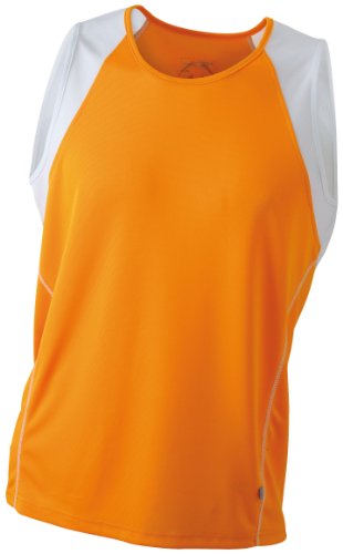 James & Nicholson Herren Running Tank, orange/white, S, JN395 orwh Preisvergleich