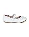 Leatherette Floral Velcro Mary Jane Strap Ballerina Flat (Toddler/Little Girl/Big Girl) BC64 - White