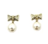 Poshlocket - Darla Bow Pearl Earrings