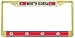 North Korea Korean Flag Gold Tone Metal License Plate Frame Holder
