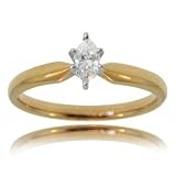14KT Yellow Gold Engagement Ring Marquise Cut Diamond