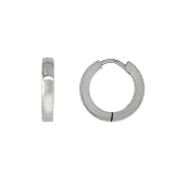 Small Stainless Steel Huggie Earrings, 17/32 in. (14mm) in diameter