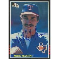 Mike Mason, Texas Rangers, 1985 Donruss Autographed Card