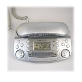 BellSouth 8835SL Corded Phone with Clock Radio - Silver Bedroom Telephone