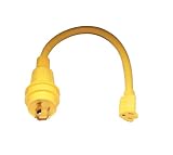 Marinco 105A Marine Electrical Shore Power Pigtail Adapter (30-Amp 125-Volt Locking Male to 15-Amp 125-Volt Straight Blade Female, Yellow)