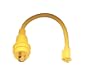 Marinco 105A Marine Electrical Shore Power Pigtail Adapter (30-Amp 125-Volt Locking Male to 15-Amp 125-Volt Straight Blade Female, Yellow)