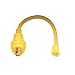 Marinco 105A Marine Electrical Shore Power Pigtail Adapter (30-Amp 125-Volt Locking Male to 15-Amp 125-Volt Straight Blade Female, Yellow)