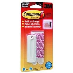 Command 17040 Sawtooth Picture Hanger with Adhesives Strips, 1 Hanger 2 Strips